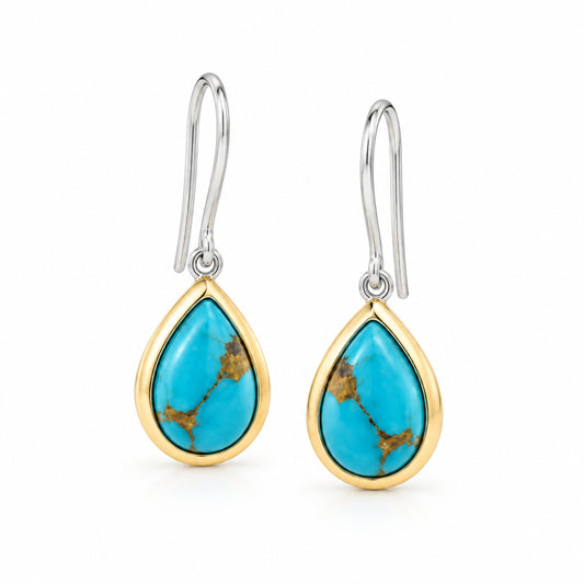 Green Quartz and Sky Blue Topaz earrings in sterling silver by Joryel Vera, style E8606 - view 5