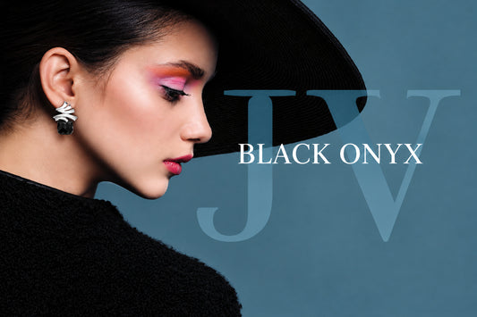 Black Onyx earrings in sterling silver by Joryel Vera, style E9303 - view 2