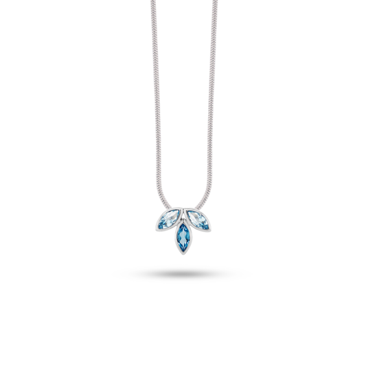 Sky Blue Topaz and Swiss Blue Topaz pendant in sterling silver by Joryel Vera, style P3842
