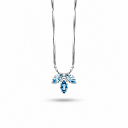 Sky Blue Topaz and Swiss Blue Topaz pendant in sterling silver by Joryel Vera, style P3842