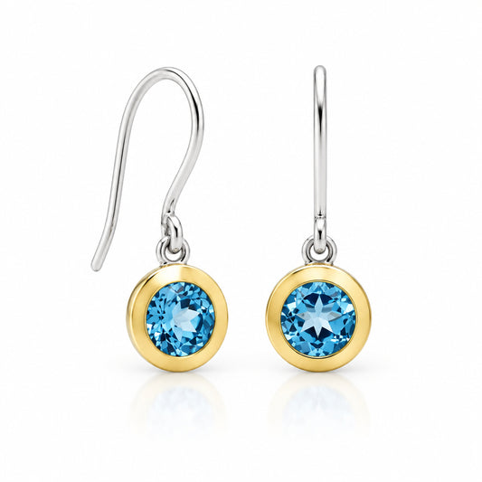 Blue Topaz and Citrine earrings in sterling silver by Joryel Vera, style E4113 - view 3