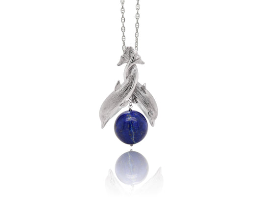 Pearl and Lapis Lazuli pendant in sterling silver by Joryel Vera, style P9089