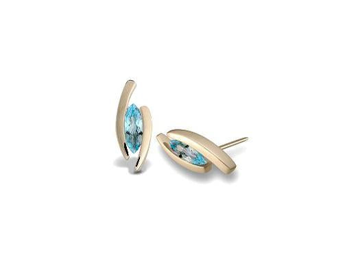Amethyst and Sky Blue Topaz earrings in sterling silver by Joryel Vera, style E5100 - view 3