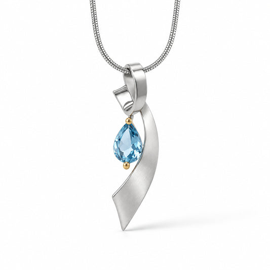 Amethyst and Blue Topaz pendant in sterling silver by Joryel Vera, style P7321 - view 2