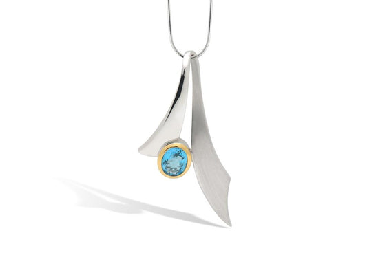 Amethyst and Blue Topaz pendant in sterling silver by Joryel Vera, style P6122 - view 2