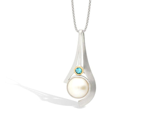 P7361 MABE PEARL & GEMSTONE PENDANT