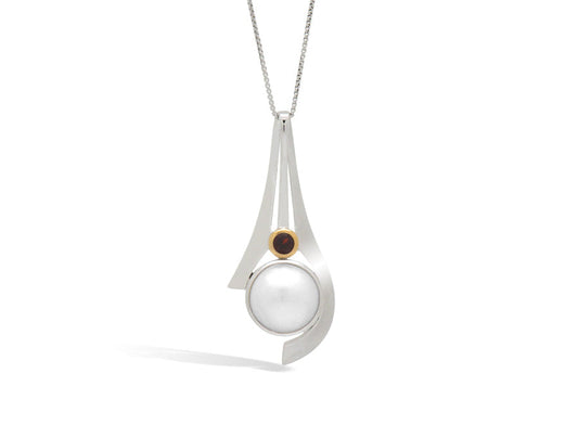 P7361 MABE PEARL & GEMSTONE PENDANT