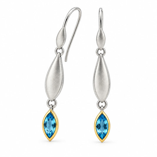 Amethyst and Blue Topaz earrings in sterling silver by Joryel Vera, style E9344 - view 2