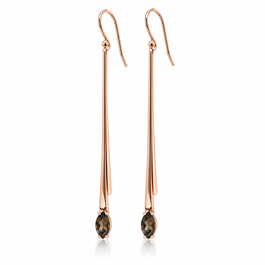 Smokey Quartz and Garnet earrings in sterling silver by Joryel Vera, style E9862