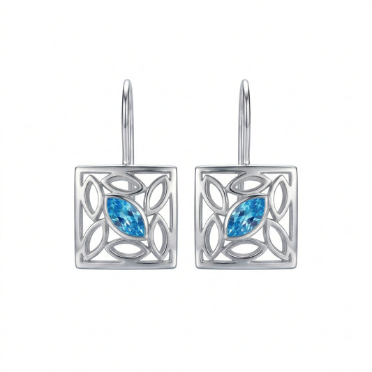 Blue Topaz and Amethyst earrings in sterling silver by Joryel Vera, style E4548 - view 2