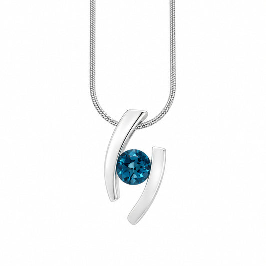 Amethyst and Blue Topaz pendant in sterling silver by Joryel Vera, style P2691 - view 7