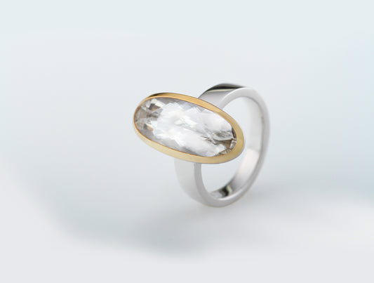 Rock Crystal ring in sterling silver by Joryel Vera, style R4972 - view 2
