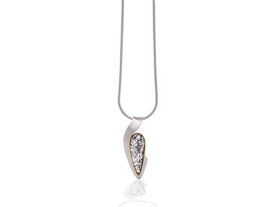 Tourmalated Quartz pendant in sterling silver by Joryel Vera, style P7358 - view 2
