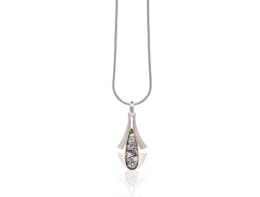 Tourmalated Quartz pendant in sterling silver by Joryel Vera, style P7344 - view 2