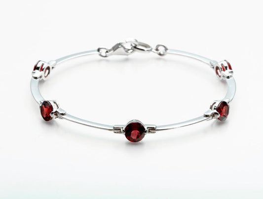 Amethyst and Blue Topaz bracelet in sterling silver by Joryel Vera, style B1111 - view 2