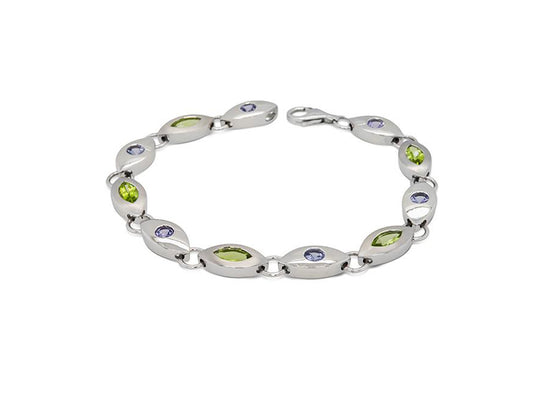 London Blue Topaz and Opal bracelet in sterling silver by Joryel Vera, style B3134 - view 2