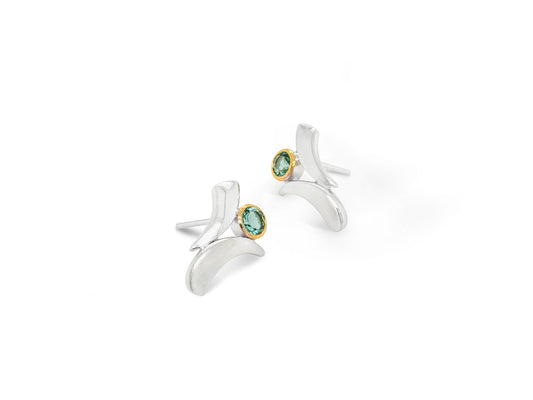 Amethyst and Blue Topaz earrings in sterling silver by Joryel Vera, style E7370 - view 2