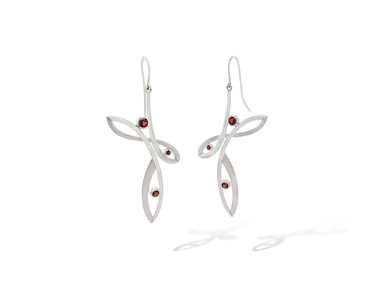 Garnet earrings in sterling silver by Joryel Vera, style E9848 - view 3