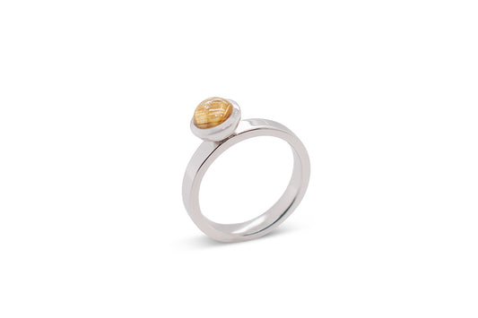 Citrine and Green Quartz ring in sterling silver by Joryel Vera, style R4053 - view 2