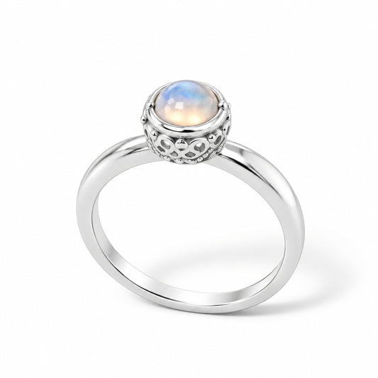 Opal and Rhodolite Garnet ring in sterling silver by Joryel Vera, style R1868 - view 2