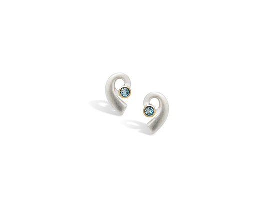 Amethyst and Blue Topaz earrings in sterling silver by Joryel Vera, style E1819 - view 2