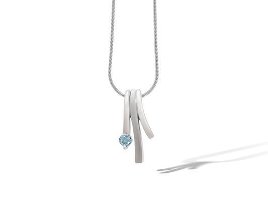 Blue Topaz and Rhodolite Garnet pendant in sterling silver by Joryel Vera, style P4127 - view 2