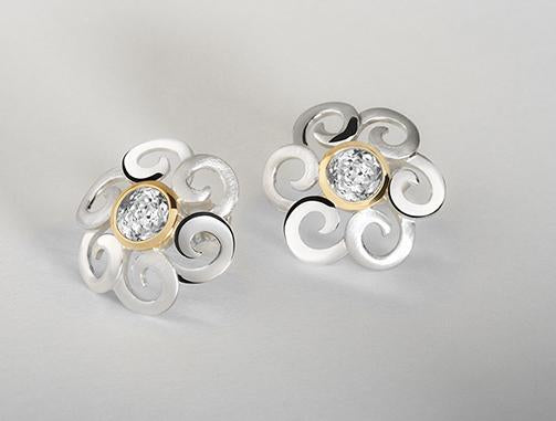 Amethyst and Blue Topaz earrings in sterling silver by Joryel Vera, style E7811 - view 2