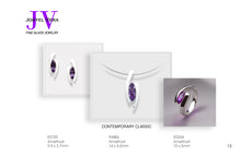 Load image into Gallery viewer, Amethyst and Garnet jewelry set in sterling silver by Joryel Vera