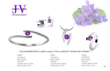 Load image into Gallery viewer, Blue Topaz and Garnet jewelry set in sterling silver by Joryel Vera