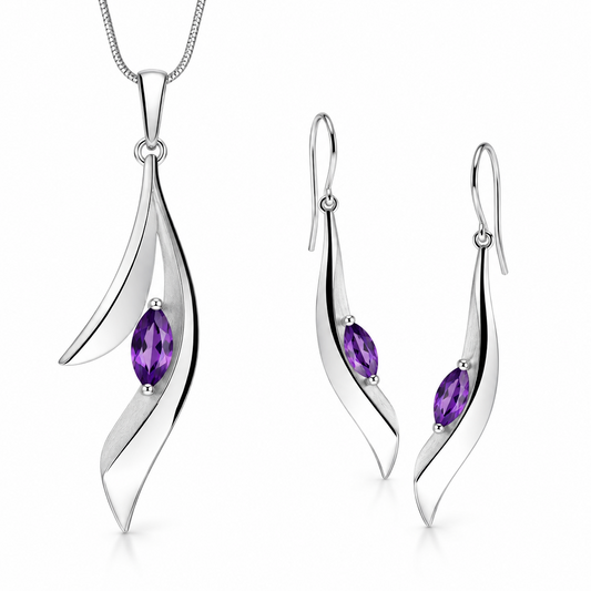Casual Elegance W/ Blue Topaz Jewelry Set in 925 Sterling Silver | Set P17
