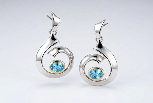 Spiral Wave Earrings in 925 Sterling Silver | E8469