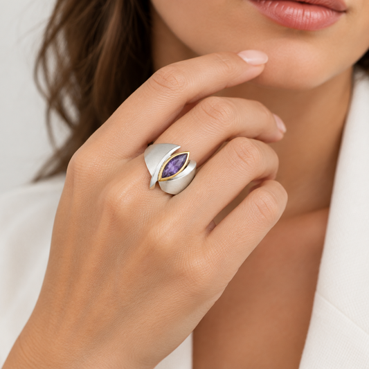 Marquise Gemstone Ring in 925 Sterling Silver | R6006