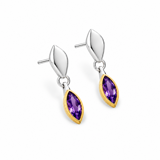 Marquise Gemstone Earrings in 925 Sterling Silver | E9323