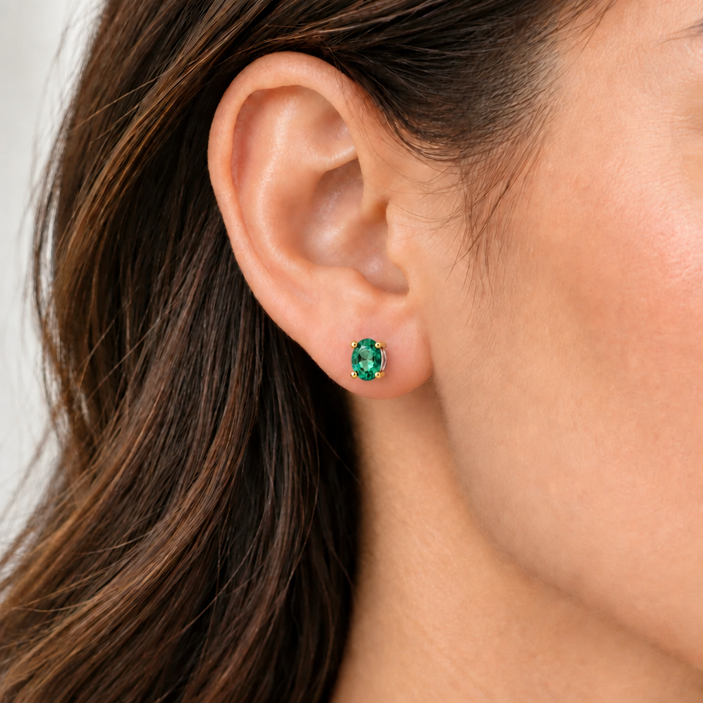 Oval Gemstone Post Earring E9281