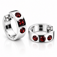 Load image into Gallery viewer, E1841 HINGED HOOP GEMSTONE  HUGGIES