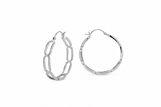 E17692 SILVER PAPERCLIP EARRING