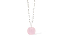 Load image into Gallery viewer, Blue Calcite and Rose Quartz pendant in sterling silver by Joryel Vera - view 3