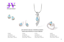 Load image into Gallery viewer, Blue Topaz and Green Quartz jewelry set in sterling silver by Joryel Vera - view 2