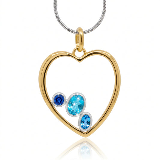 Blue Topaz, Sky Blue Topaz Pendant in 925 Sterling Silver | P2945