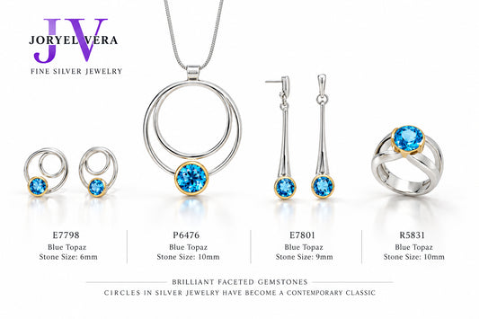 Amethyst and Blue Topaz jewelry set in sterling silver by Joryel Vera - view 2
