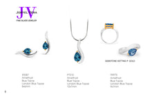 Load image into Gallery viewer, Garnet and London Blue Topaz jewelry set in sterling silver by Joryel Vera, style SET255 - view 2