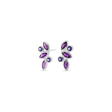 Load image into Gallery viewer, Amethyst and Blue Topaz earrings in sterling silver by Joryel Vera, style E4205 - view 2