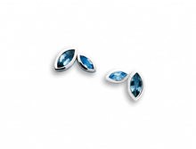 Load image into Gallery viewer, Blue Topaz and Peridot earrings in sterling silver by Joryel Vera, style E4211 - view 2