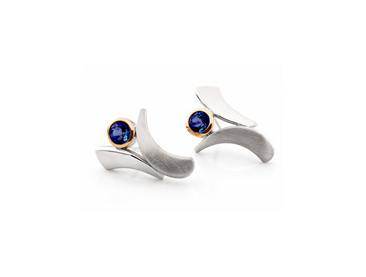 Amethyst and Blue Topaz earrings in sterling silver by Joryel Vera, style E7370