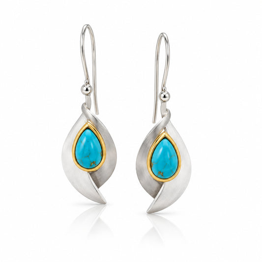 Citrine and Green Amethyst earrings in sterling silver by Joryel Vera, style E9285