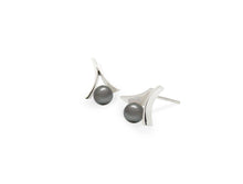 Load image into Gallery viewer, Pearl earrings in sterling silver by Joryel Vera, style E9313 - view 2