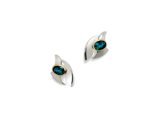 Blue Topaz and London Blue Topaz earrings in sterling silver by Joryel Vera, style E9328