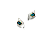 Load image into Gallery viewer, Blue Topaz and London Blue Topaz earrings in sterling silver by Joryel Vera, style E9328
