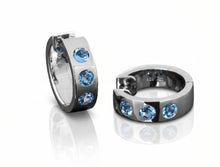 Load image into Gallery viewer, Gemstone Hoop Earrings in 925 Sterling Silver | E1841