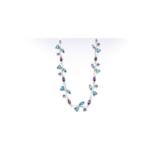 Load image into Gallery viewer, Blue Topaz and Sky Blue Topaz necklace in sterling silver by Joryel Vera, style N2077